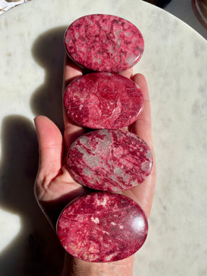 Thulite Palm Stones from Norway