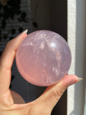 Mozambique Star Lavender Rose Quartz Sphere