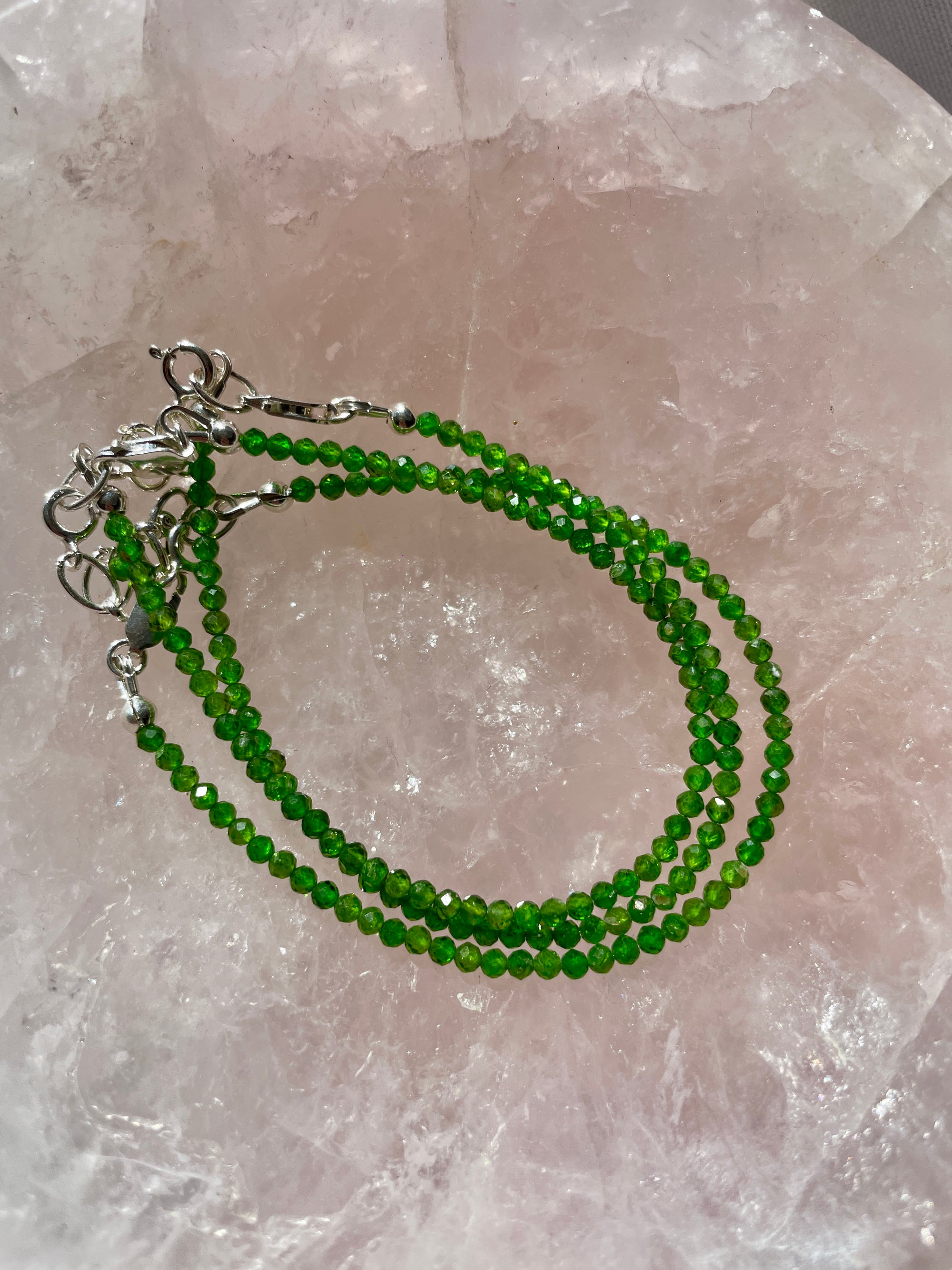 Chrome Diopside Bracelet in Sterling Silver