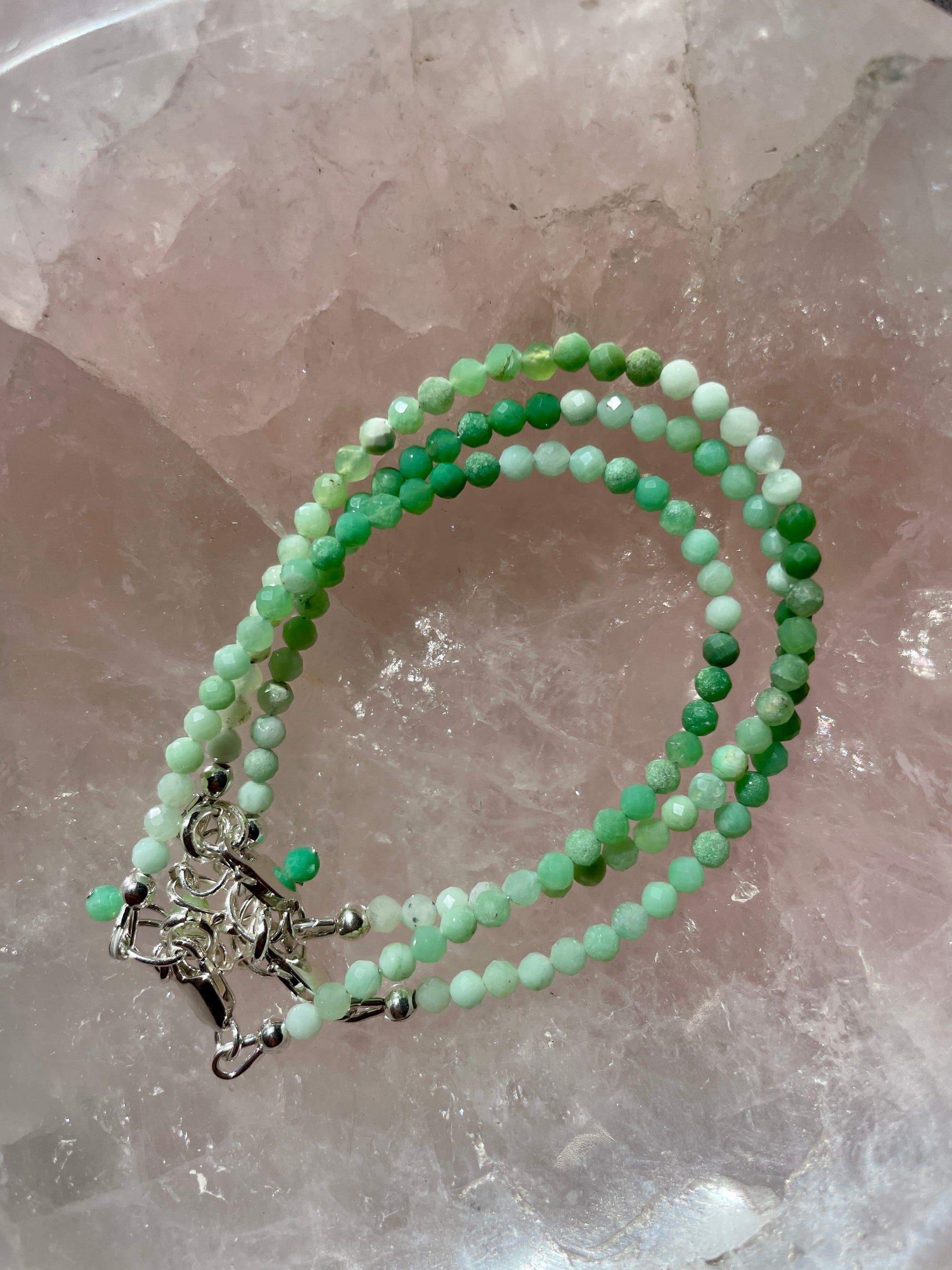 Chrysoprase Bracelet in Sterling Silver