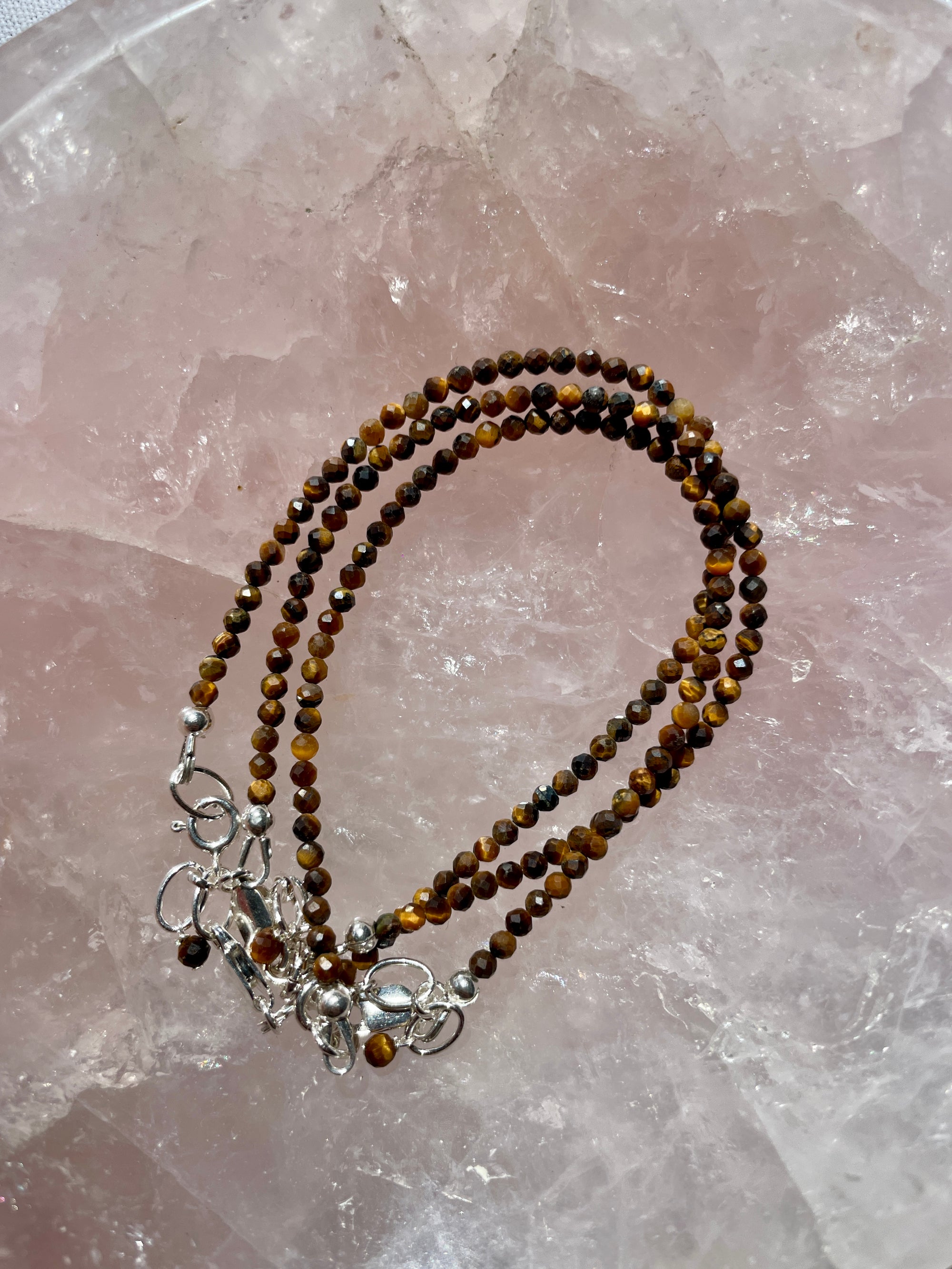 Yellow Tiger Eye Bracelet in Sterling Silver