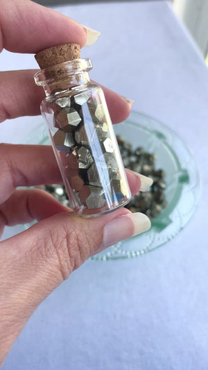 Dodecahedron Pyrite in a Glass Bottle ~ Pick Your Size!